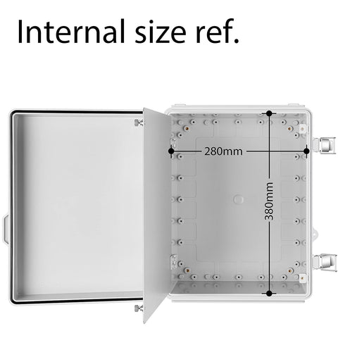 Gratury Junction Box, IP67 Waterproof Plastic Enclosure for Electrical Project, Hinged Grey Cover, Includes Mounting Plate and Wall Bracket