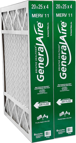 2-PK- Generalaire #4368-Replaces Honeywell FC100A1037-20"x 25" x 4.5" Merv 11 Air Filters