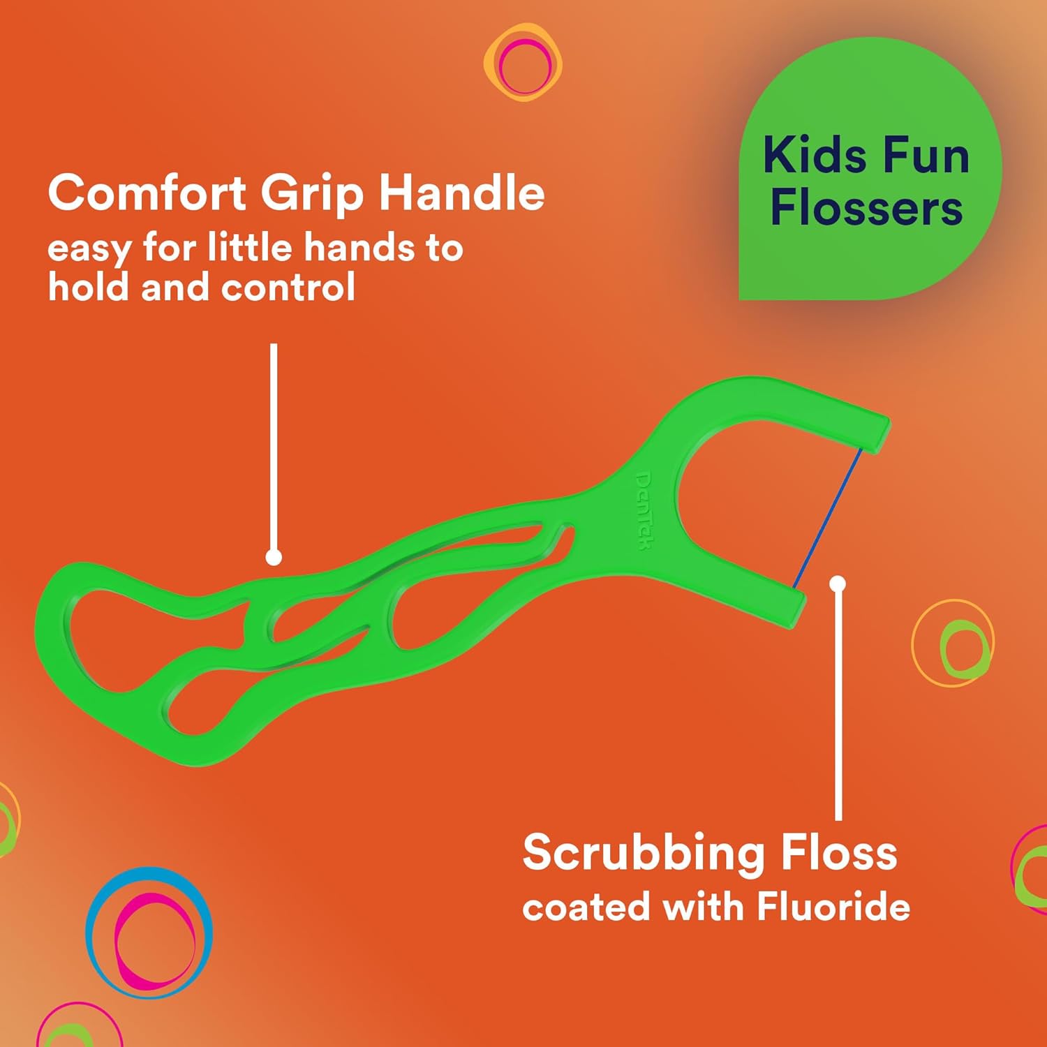 Dentek Floss Picks, Kids Flossers, Wild Fruit Flavor, 90 Count