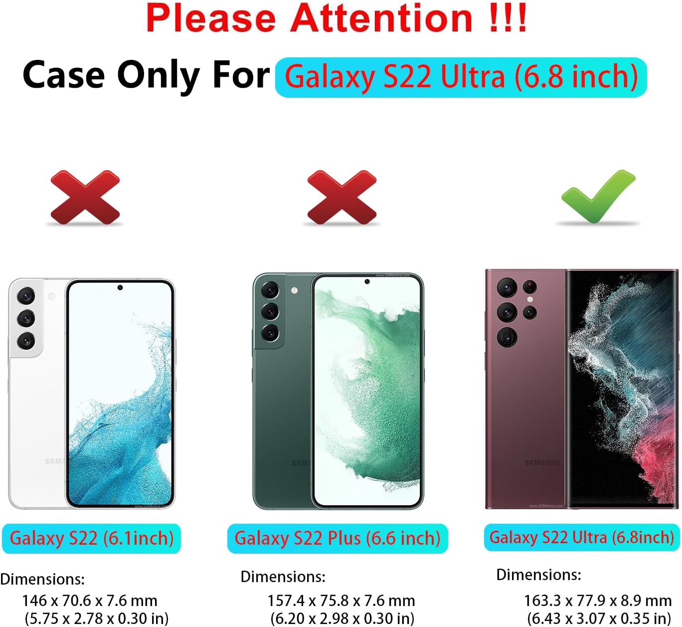 SunStory Phone Case for Samsung Galaxy S22 Ultra 5G Case with HD Screen Protector & Slide Camera Cover & Rotated Ring Kickstand, [Military-Grade] [2 in 1] Phone Case for Galaxy S22 Ultra 6.8",Black