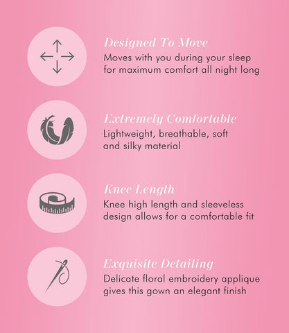 Exquisite Form Women's 30107 Nylon Tricot Sleeveless Short Knee Length Nightgown
