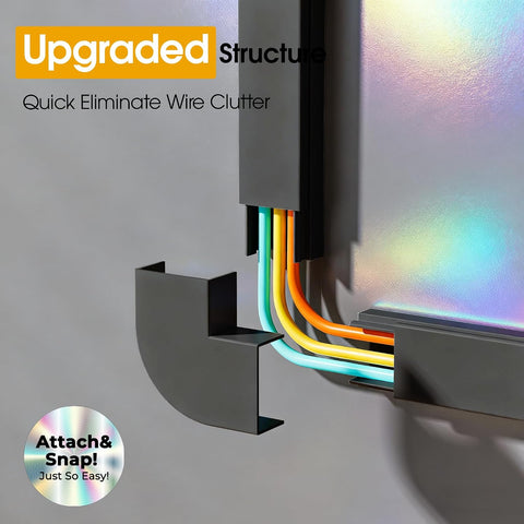 212.6in Cord Covers for 2-3 Wires on Wall, TV Cord Hider Wall, Easier Set-up Wire Hider Wire Covers for Cords on Wall, Paintable Cable Hider Raceway,Self-Adhesive Cable Cover, W0.95 H0.55in, Black