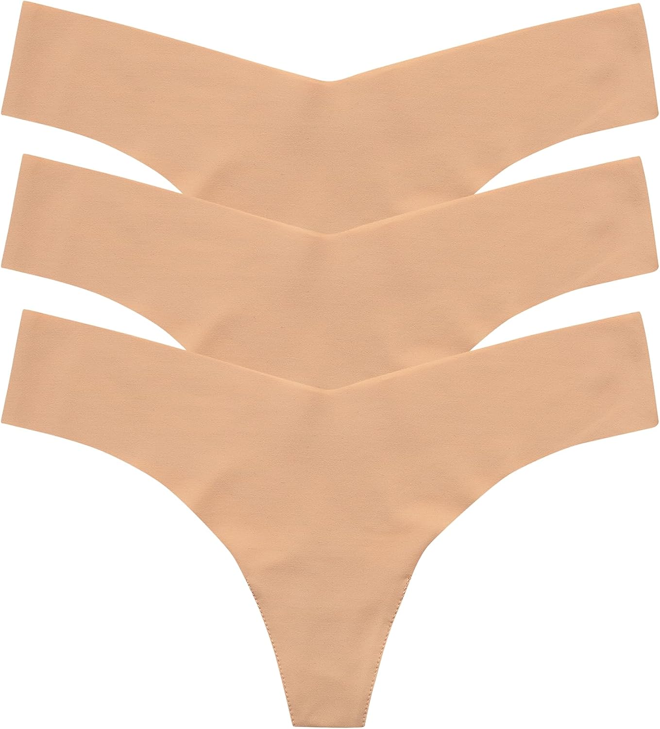 commando - Classic Solid Thong (3-pack) | Seamless No Show Thong | Comfortable, Lay-Flat Edges | Machine Washable