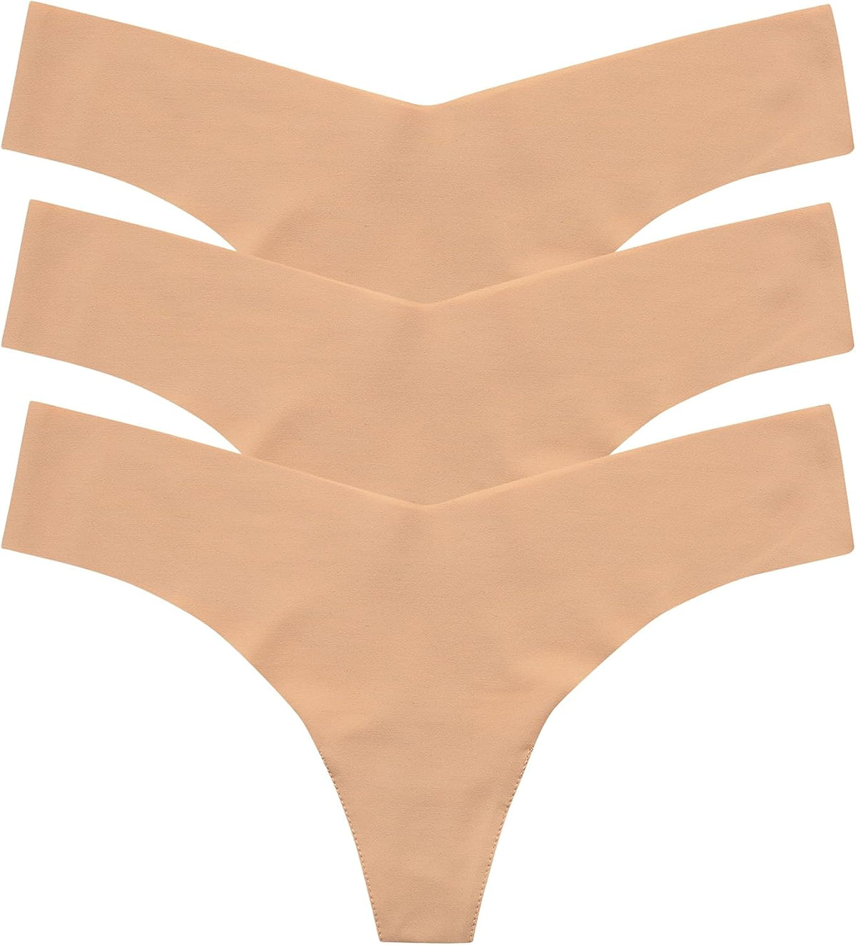 commando - Classic Solid Thong (3-pack) | Seamless No Show Thong | Comfortable, Lay-Flat Edges | Machine Washable
