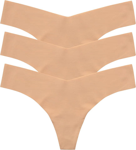 commando - Classic Solid Thong (3-pack) | Seamless No Show Thong | Comfortable, Lay-Flat Edges | Machine Washable