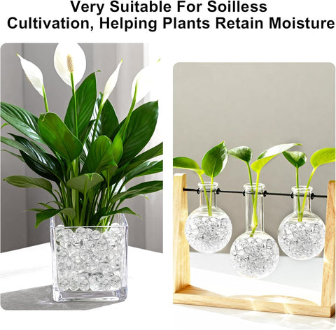 FALAMON 140,000 Clear Water Gel Beads for Vases, Transparent Vase Filler, Christmas Decoration, Wedding Centerpiece, Floating Candles, Floral Decoration