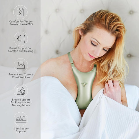 Intimia Breast Pillow Chest Wrinkles Prevention and Breast Support (Sage Green)