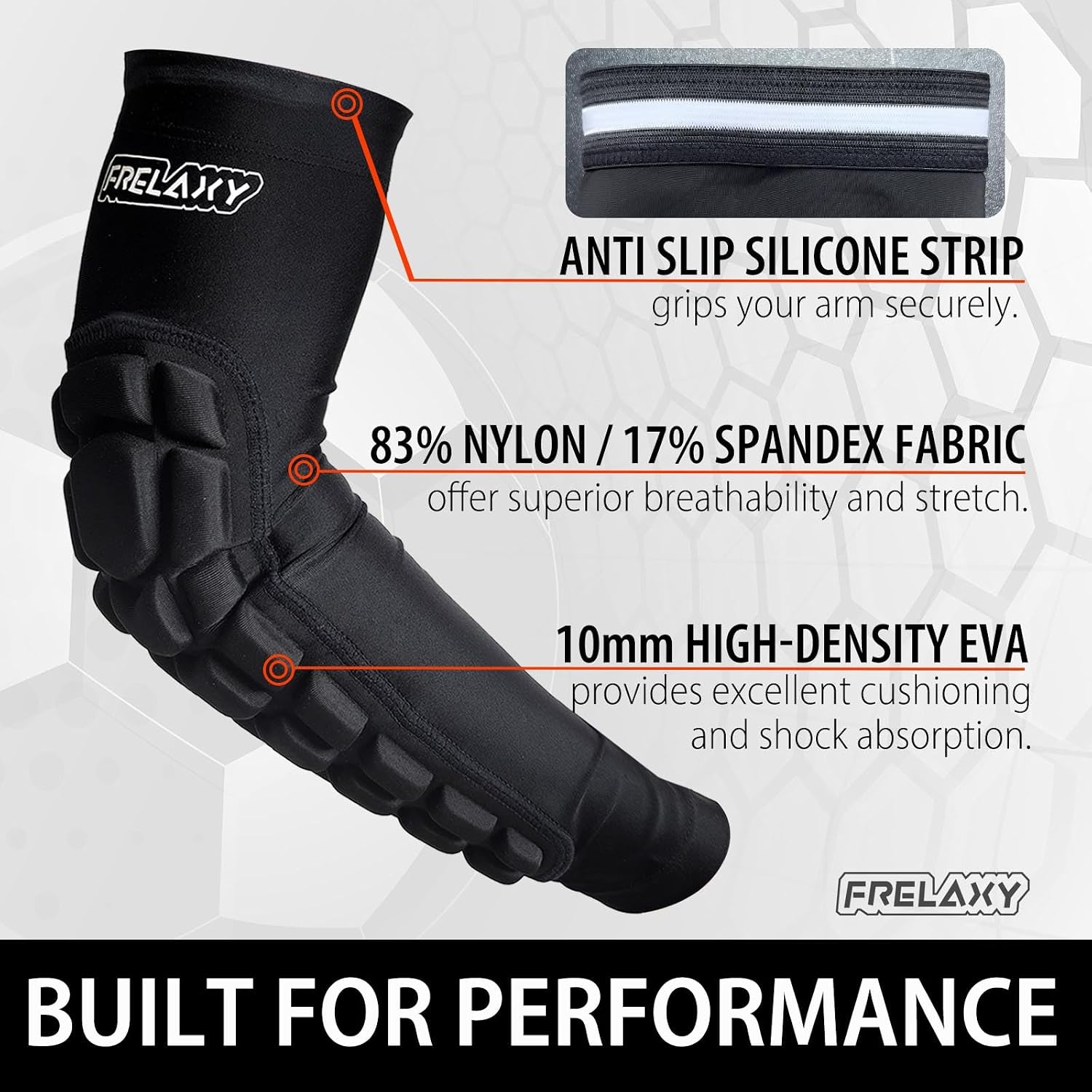 Frelaxy Elbow Pads, Padded Arm Sleeves for Volleyball and Football, 2 Pack