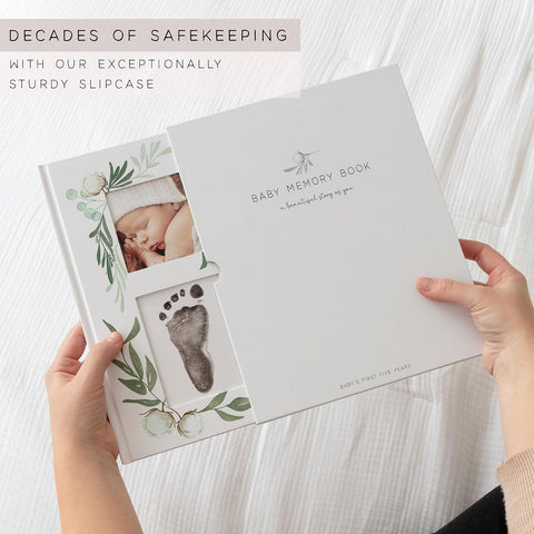 Baby Book Keepsake - Simple Baby Milestone Book for Boy or Girl - Baby Journal & Pregnancy Memory Book - Monthly Milestone Record Baby Books for Baby Shower - Modern Gender Neutral Style Gift for Moms