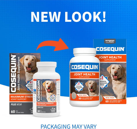 Nutramax Cosequin Joint Supplement, Glucosamine for Dogs, Chew Tabs, 60ct