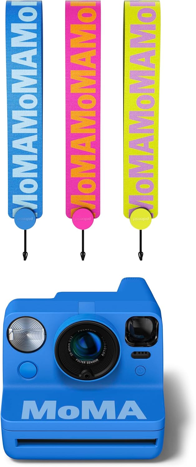 Polaroid Now 3rd Generation I-Type Instant Film Camera - Polaroid x MoMa Limted Edtion - Includes Three Limited edtion MoMa Camera Straps - Camera Only No Film (9182)