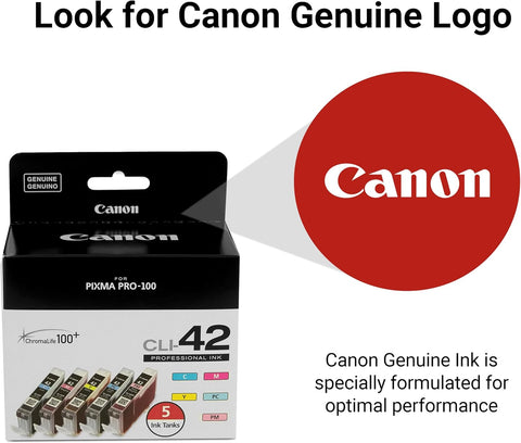 Canon CLI-42 Genuine Five Color Pack, Compatible with PIXMA PRO-100 Printers