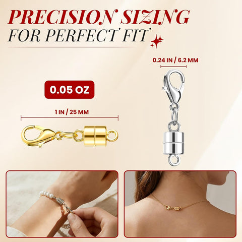 Buelkmag 20P Magnetic Necklace Clasps and Closures Hook 14K Gold and Silver
