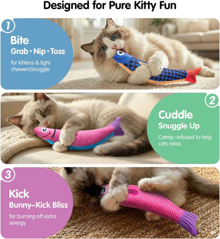 PetBusy Cat Toys with [5000 mg A+Natural Catnip & Silvervine] Kicker Fun