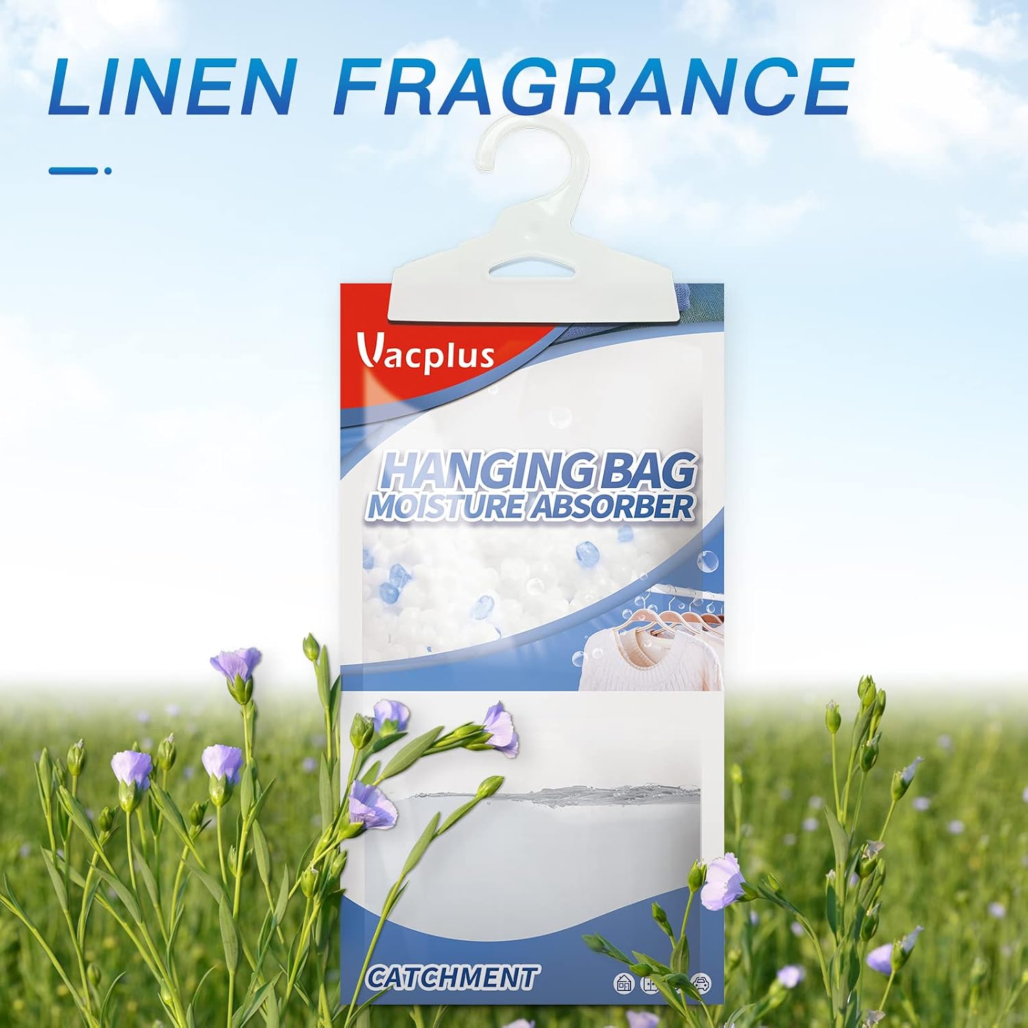 Vacplus Moisture Absorber, 9.8 OZ Hanging, Strong Absorption, Linen Scent