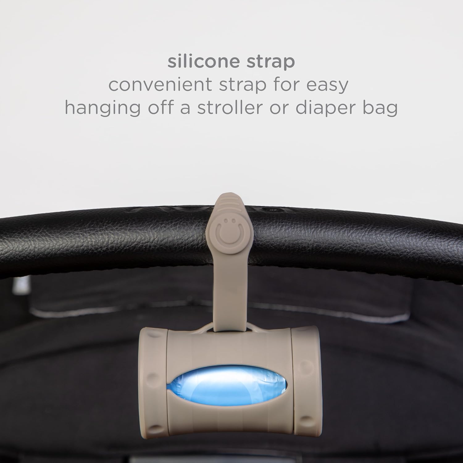 Ubbi Retractable Bag Dispenser for Diaper Bag, Taupe