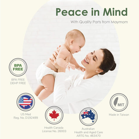 17mm Maymom MyFit Shields Saucer Series Compatible with Medela Breast Pump- PersonalFit, Freestyle, Harmony, Maxi, Freestyle Flex Connector; Connect to Maymom Widemouth/Narrow Connector, 2pcs