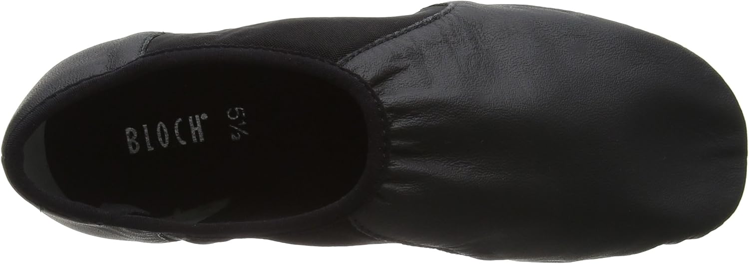 Bloch Girls Neo-Flex Leather Neoprene Slip-On Jazz Dance Shoes, EVA Outsole