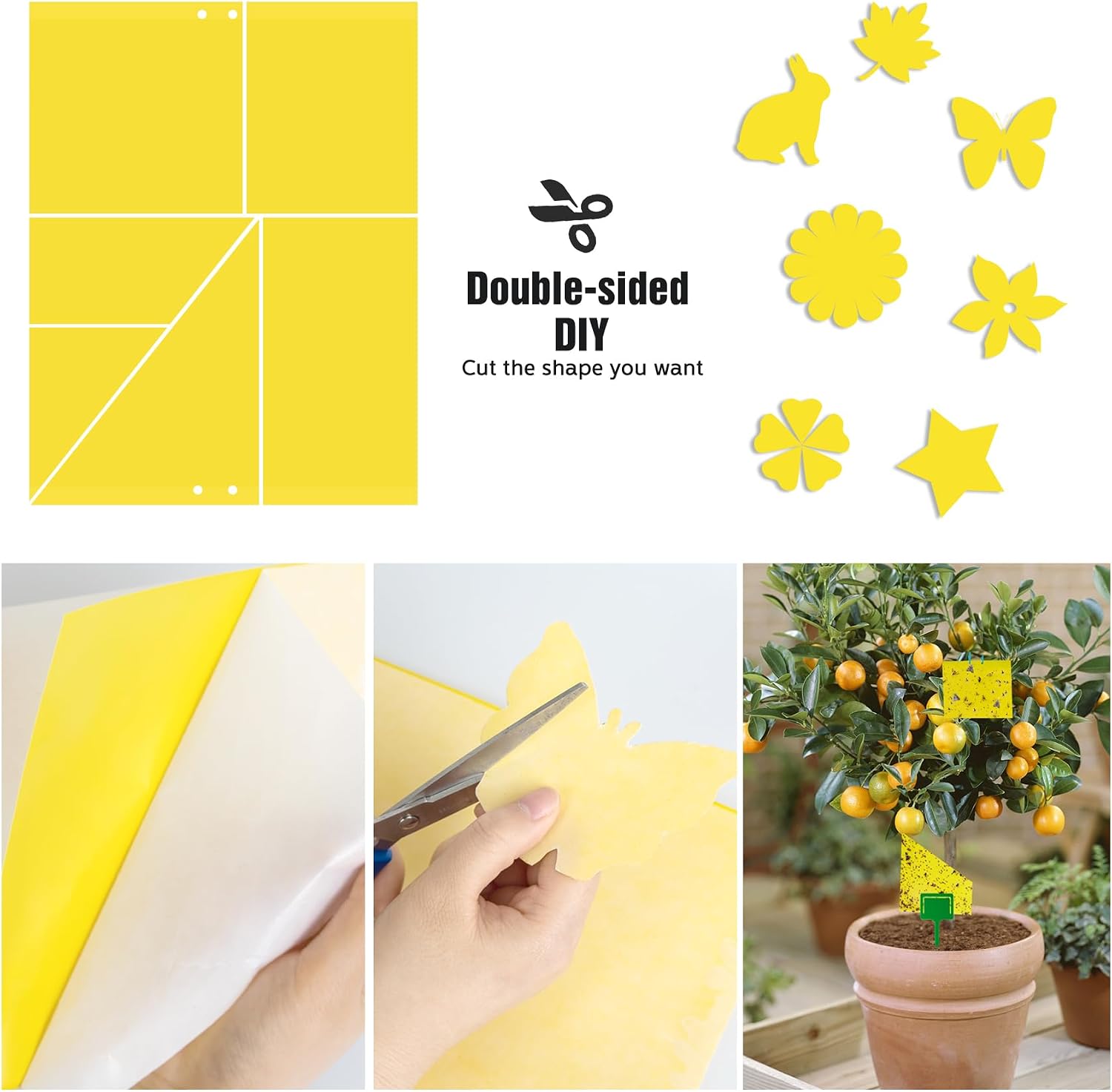 60 Pack Yellow Sticky Traps for Gnats, Fruit Fly Traps for Indoors Plants