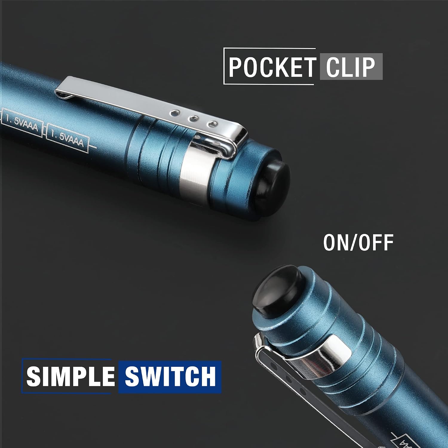 WORKPRO LED Pen Light, Aluminum Pen Flashlight, Pocket Flashlight with Clip