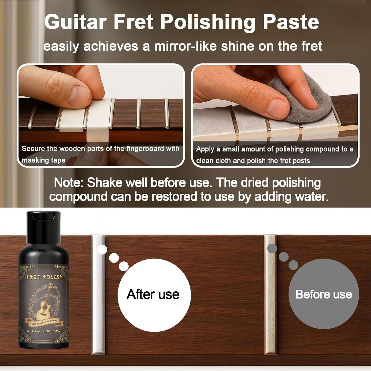 1DFAUL 9pcs Guitar Cleaning Maintenance Kit, Deep Cleaning & Restores Shine
