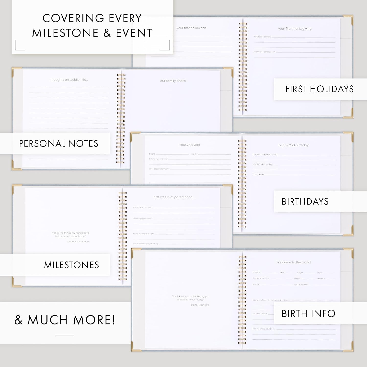 Keepsake Baby Memory Book for Boys and Girls - First 5 Year Baby Book