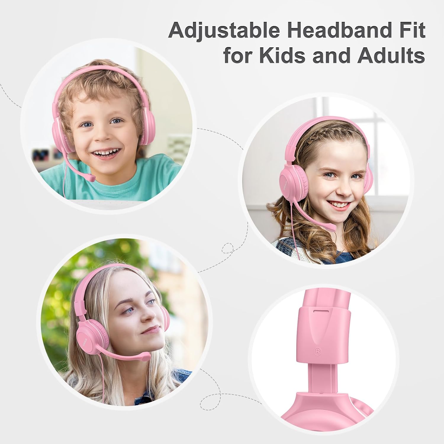 SIMOLIO Kids Wired Headphones with Microphone for School, iPad & PC