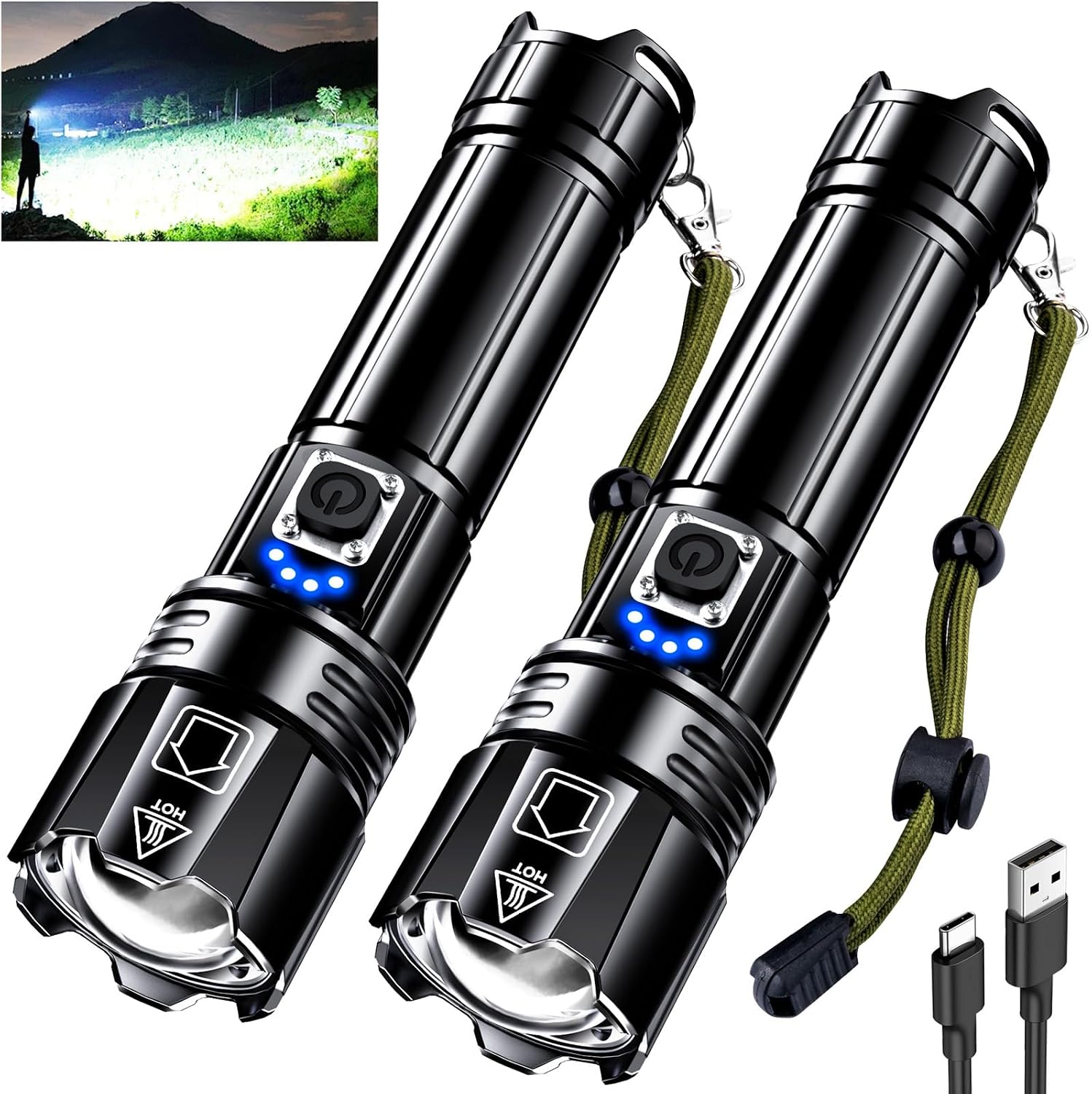 AKNEAR Rechargeable LED Flashlight High Lumens Super Bright