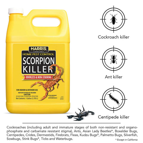 Harris Scorpion Killer, Liquid Spray with Odorless and Non-Staining Extended Residual Kill Formula (Gallon) 128 Fl Oz