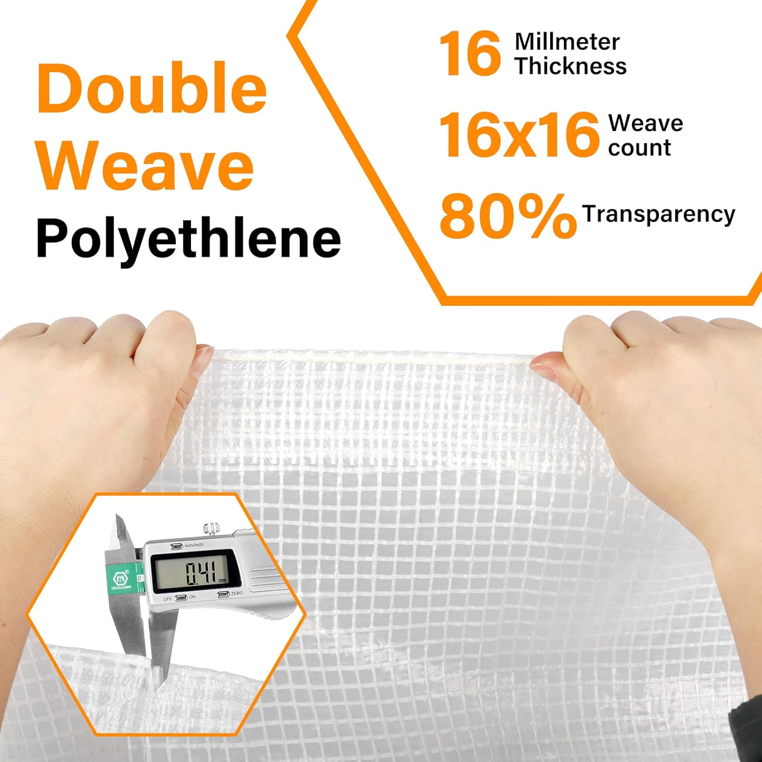 16 Mil Greenhouse Cover,Clear Plastic Tarps Heavy Duty Waterproof 18x24FT