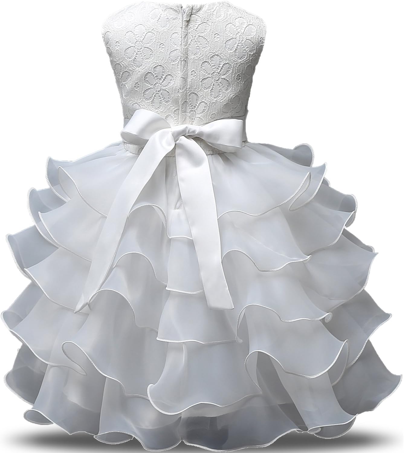 NNJXD Girl Dress Kids Ruffles Lace Party Wedding Dresses