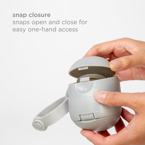 Ubbi On-The-Go Dual Pacifier Holder, Baby Pacifier Case with Strap, Gray