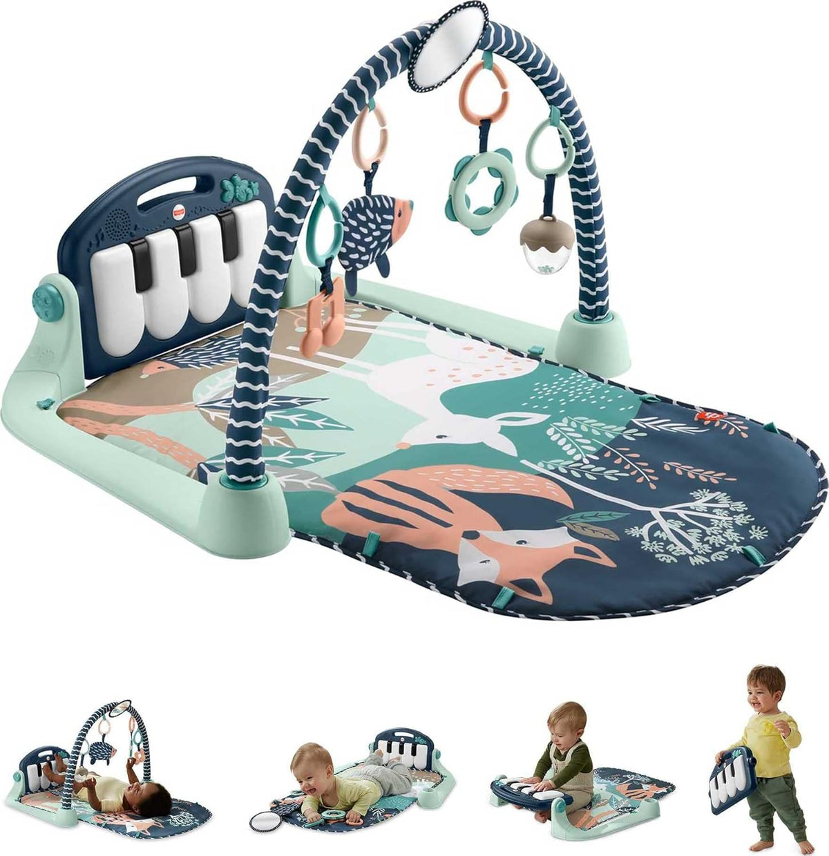 Fisher-Price Kick & Play Piano Gym, Navy Fawn
