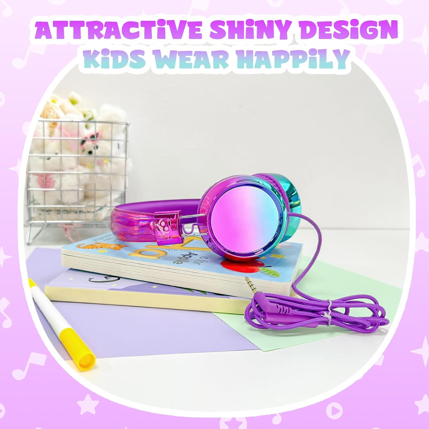 Owliwise Kids Headphones with Cord with Mic, 85/94dB Safe Volume Limit