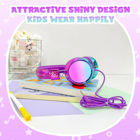 Owliwise Kids Headphones with Cord with Mic, 85/94dB Safe Volume Limit