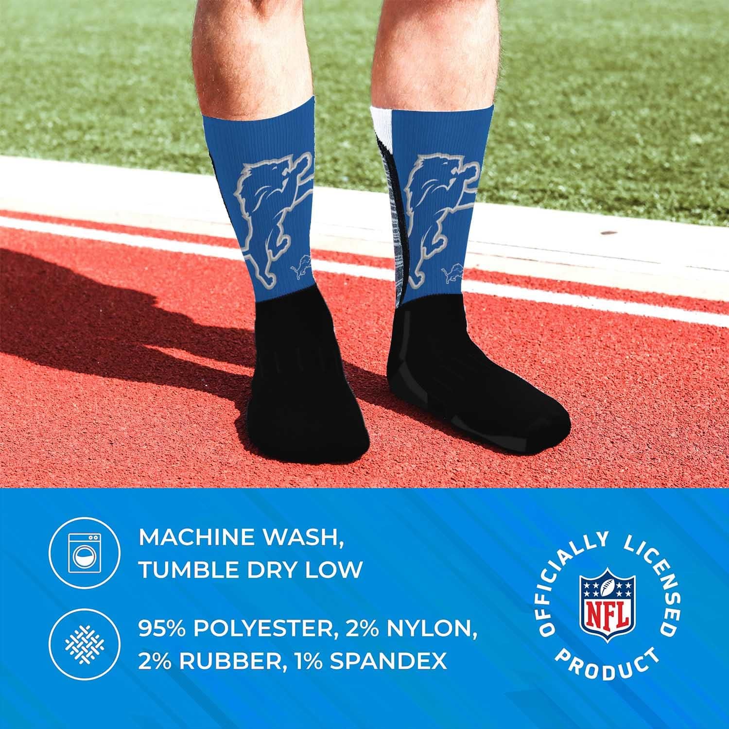 NFL Adult Curve Socks - Game Day Apparel - Machine Washable - Warm & Cold Weather - Comfort and Style for Men &Women