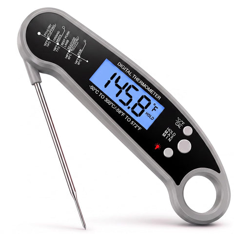 Digital Meat Thermometer, Instant Read Food Thermometer for Cooking, Grey
