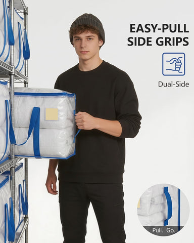 Heavy Duty Moving Bags Extra Large Clear Storage Bags, 12 Pack