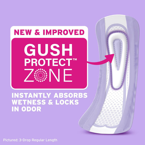 Poise Ultra Thin Incontinence & Postpartum Pads for Bladder Leaks, 5 Drop Maximum Absorbency, Long Length, 108 Count (Packaging May Vary)