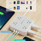 Surge Protector Flat Extension Cord Flat Plug Power Strip, 8 AC Outlets, 3 USB Charger(1 USB C Port) 3-Sided Outlet Extender, 5 Ft, 900 Joules Protection, Office Supplies, Dorm Room Essentials, Grey