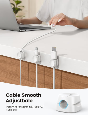 Lamicall 8 Pack Cord Organizer, [1s Lock] Cable Management Clips for Desk