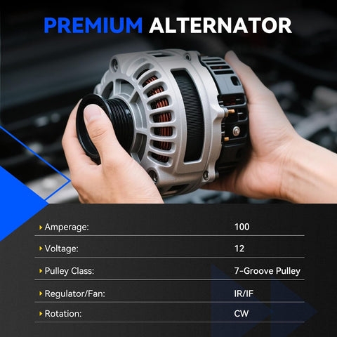 11195N New Alternator 100Amp Replacement for 2007-2009 Toyota Camry L4 2.4, 09-10 Corolla XRS, 09-13 Matrix, 08-13 Scion xB, 09-10 Pontiac Vibe, 1042104880 400-52167R VND0396