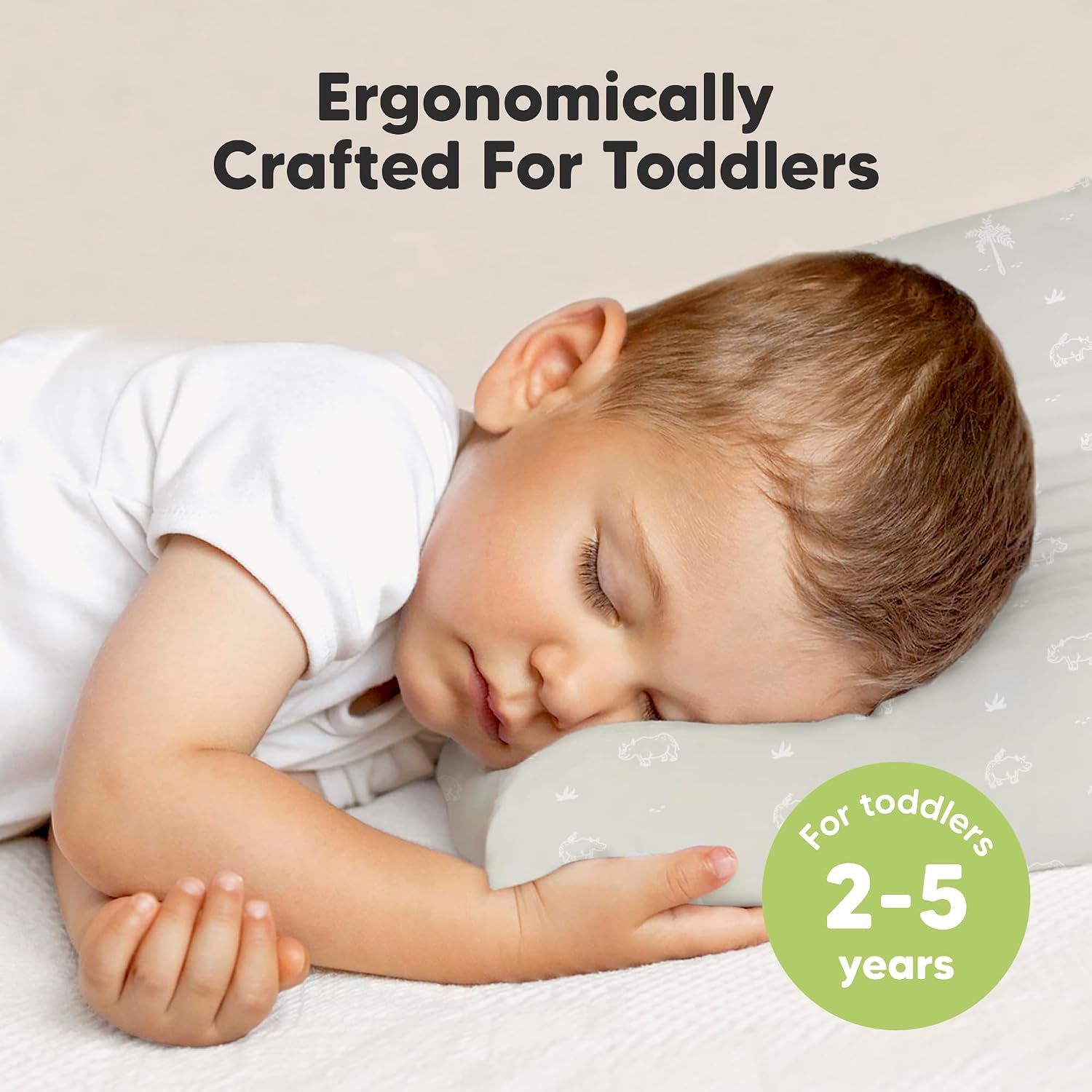 KeaBabies 2pk Toddler Pillows 2 Year Old to 5,13x18 Kids Pillow(Wild Horns)