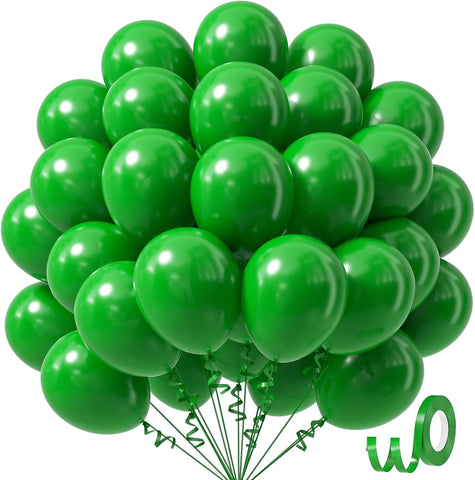 Green Balloons 12 inch, Green Latex 50pcs Party Balloons