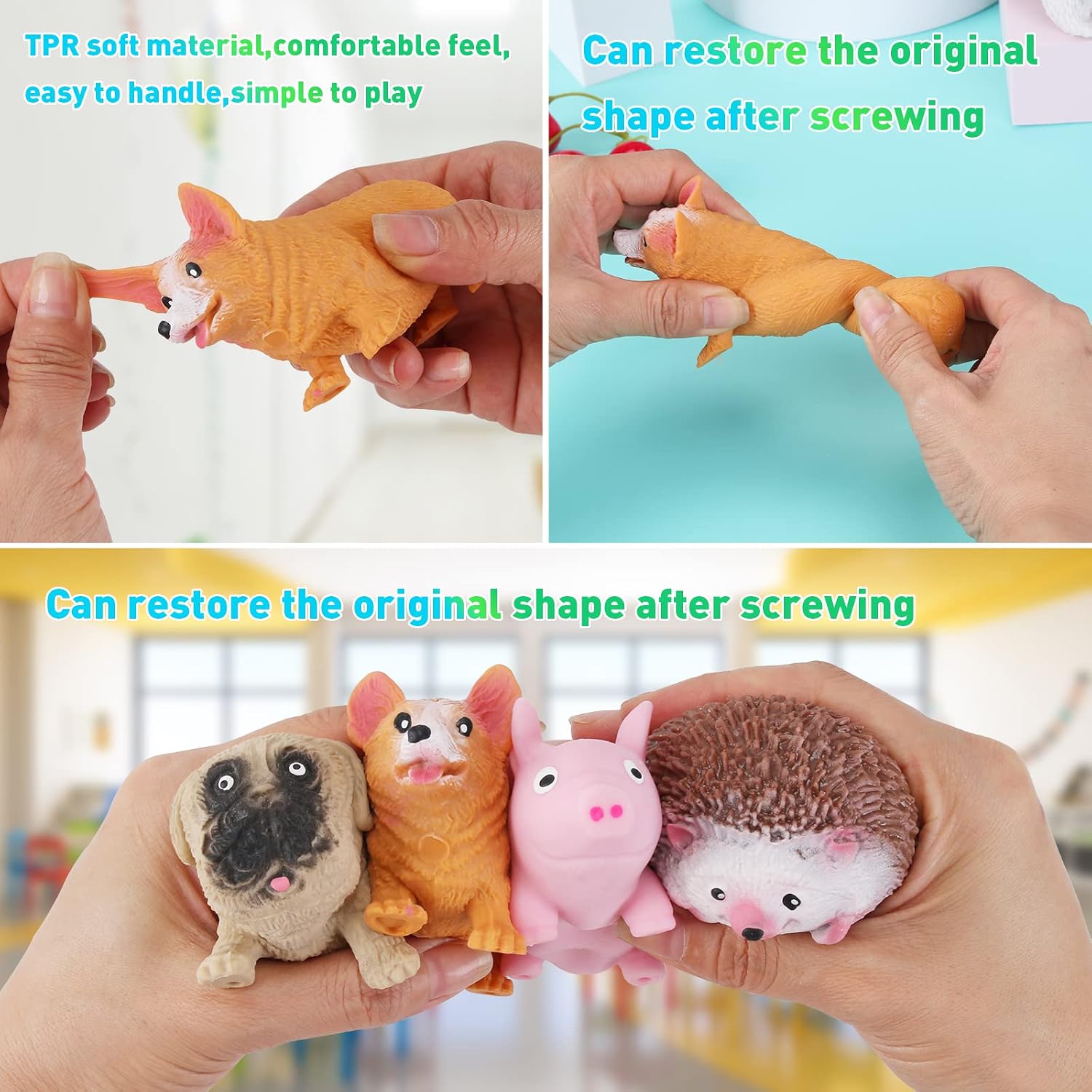 FauKait Squishies Squishy Toys Corgi Dog Stress Balls Toy for Kids Adults,Halloween&Christmas Toys,Party Favor Gifts for Children,Stress Relief Fidget Balls Filled with Sand to Relax (kejidog)