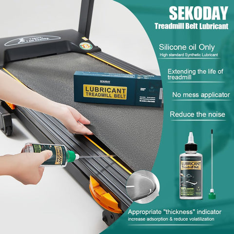 SEKODAY Silicone Treadnmill Belt Lubricants/Lubes, High Temperature Resistant and Stable Lubricant,with Hard Application Tubes and Precision Screw Caps for Easy Use