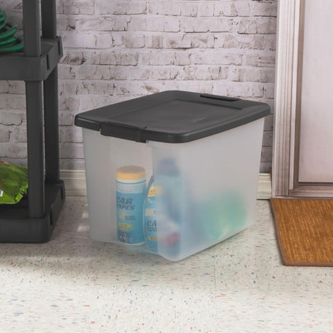 Sterilite ShelfTote, Clear Plastic Storage Bins, 50 Quart, 6-Pack