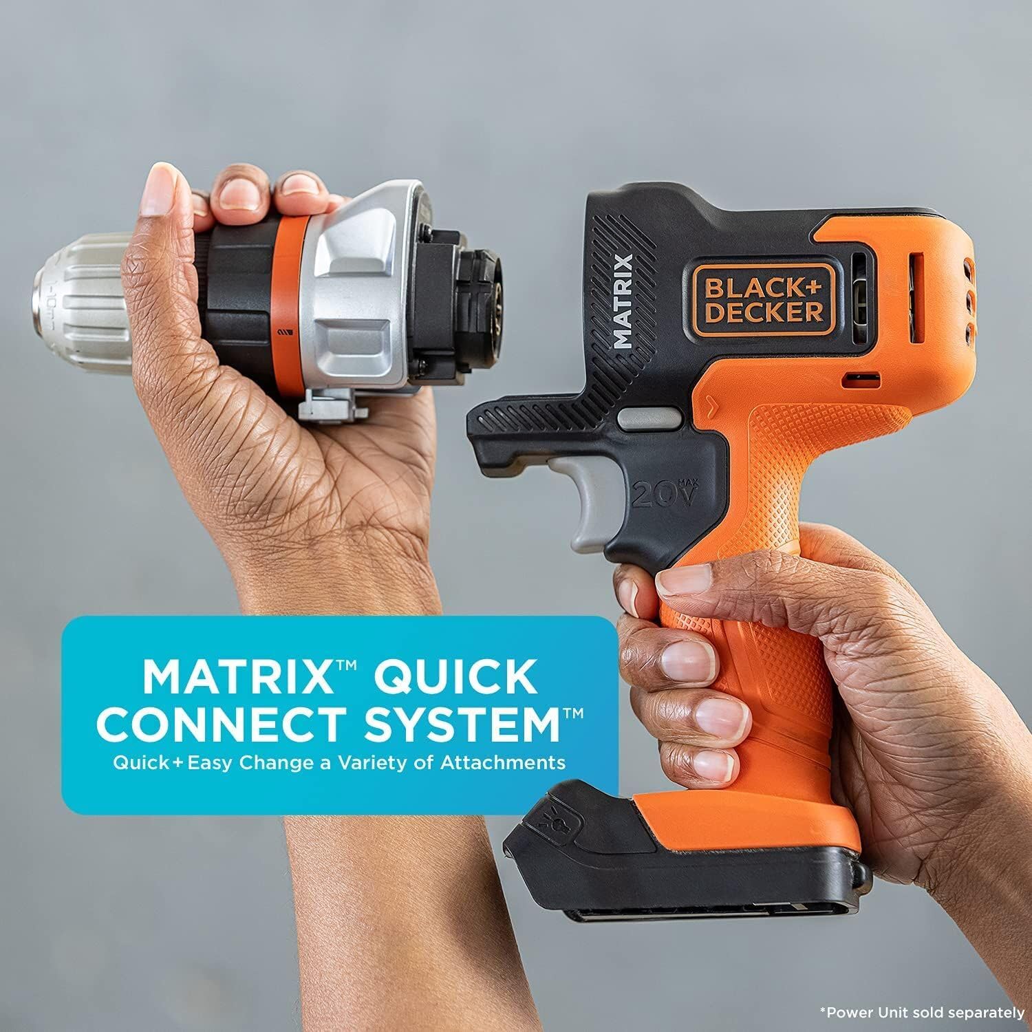 BLACK+DECKER 20V MAX Matrix Quick Connect System, Cordless Lithium Power Drill and Driver, Battery Included (BDCDMT120C)