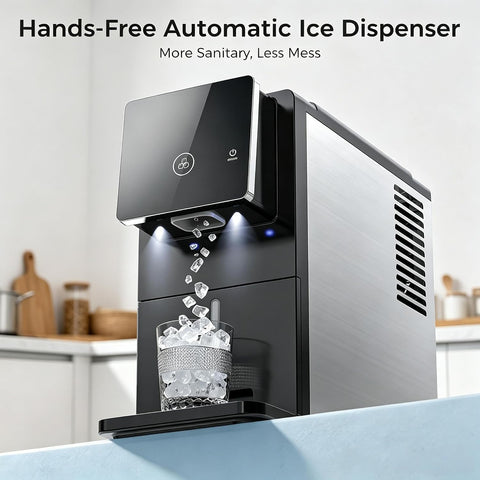 COWSAR Nugget Countertop Ice Maker, Automatic Ice Dispenser, 33 lbs/Day Chewable Pellet Ice Machine with Self-Cleaning & Measured Dispensing, Portable Ice Maker for Home, Kitchen, Office