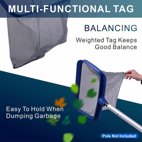 POOLAZA Pool Skimmer Net, Deep Net with Reinforced Frame & Easy Scoop Edge